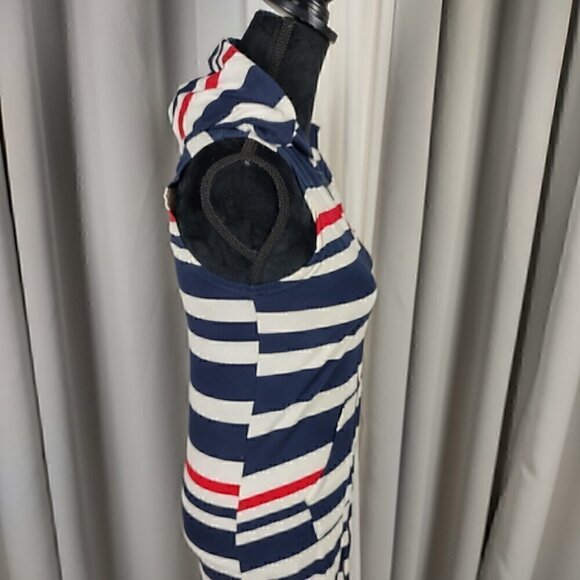 Exist Zip Up Dress Sailor Anchor W/Stripes & Hoodie Size Small - Picture 6 of 13